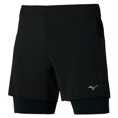 Pantalones Cortos Mizuno ER 5.5 2IN1 Hombre Negros - Chile M857ULQINK
